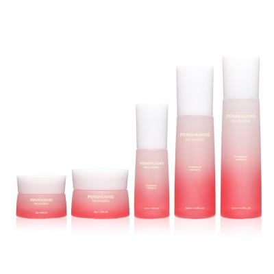 중국 Round Shape Cosmetic Bottle Set Hyaluronic Acid Glass Skincare 판매용