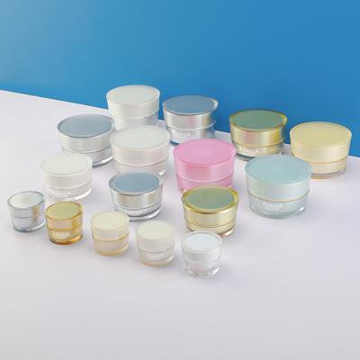 China Multi Coloured Acrylic Cosmetic Jars For Skin Care Facial Cream 5G-30G for sale