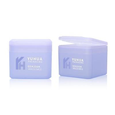 China Square Pp Plastic Cosmetic Jars 300g Makeup Cottoon COSMETIC JAR WITH FLIP TOP CAP for sale