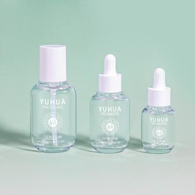 China 15ml 30ml 50ml PETG Serum Dropper Bottle Skincare Cosmetic Packaging Clear Cream Lotion Bottle for sale