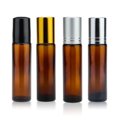 Cina 10ml Amber Glass Roll On Bottles con il cappuccio di plastica di alluminio in vendita