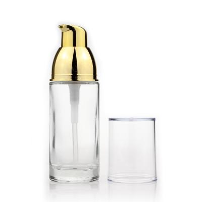 China 30ml Luxury Liquid Foundation Packaging Pump Lotion Glass Bottle for sale