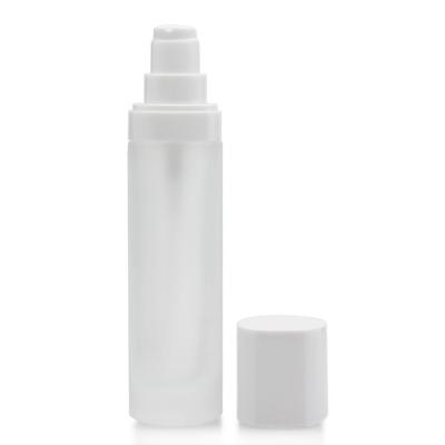 China Clear Pump Glass Lotion Liquid Foundation Bottle Empty Custom 35ml With Cover for sale