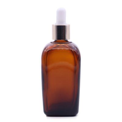 Chine Bouteilles carrées d'huile essentielle d'ambre en verre 15ml 25ml 35ml 50ml 100ml avec compte-gouttes à vendre