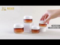 OEM Cream Glass Jars Luxury Cosmetic Packaging With Dome Cap