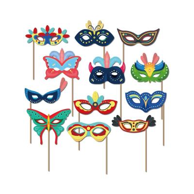 China Eco-friendly Photo Booth Props Party Decoration Supplies OEM 2023 Custom Masquerade Party Fun Favors Photo Booth Props Kit for sale