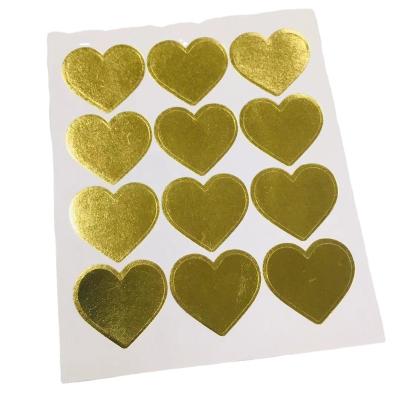 China Decorative Wholesale Custom Color Glitter Sticker Printing Adhesive Removable Heart Shaped Sheets for sale