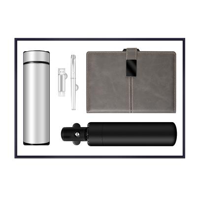 China Presentation/office/promotional/school gift set/meeting/travel simple custom logo vacuum flask luxury metal pen A5 notebook business promotional gift set Google gift for sale