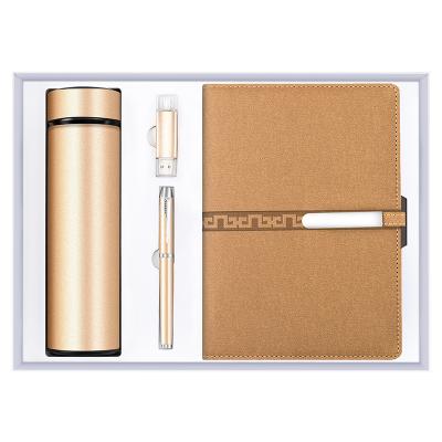 China Deboss Tending Business Gift Set A5 Loose Leaf Notebook Pen USB Drive Vacuum Flask Gifts and Instant Value Sets for sale