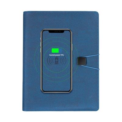 China Hardcover Multi Function Standard English Pages A5 Cover Power Bank Notebook With Led for sale