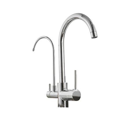 China 2021 Easy Installation Modern Beige Single Hole Mounted 3 In 1 Pure Water Filter Kitchen Faucet for sale