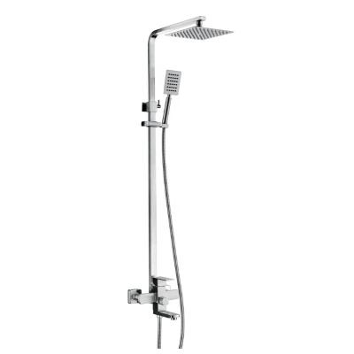 China With Sliding Bar Hot Selling Sanitary Ware Exposed Square 304 Stainless Steel Bathroom Shower Set for sale