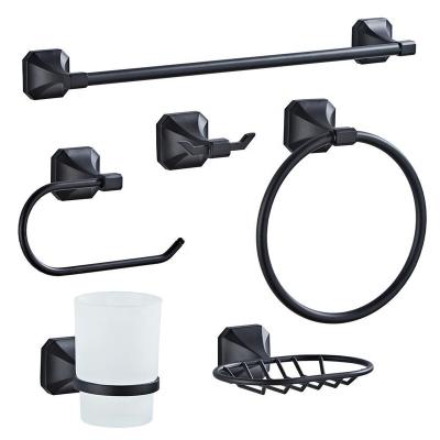 China sus304 bathroom wall mounted matte black painted accessories new 6 piece set wholesale price viable design for sale