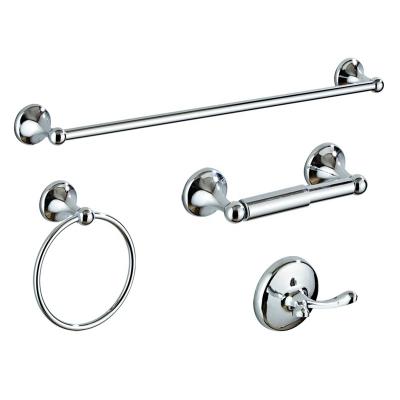 China Sustainable Contemporary Cheap Price 4 Pcs Chrome Plated Bathroom Accessories Set for sale