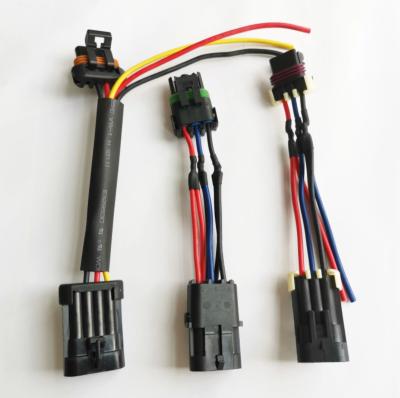 China Electronic Waterproof 3pin Connector Male Female T-Cable Light Wire Harness for sale