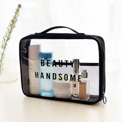 China Durable Personalized Clear Transparent PVC Travel Toiletry Pouch Bag Make Up Cosmetic Bag for sale