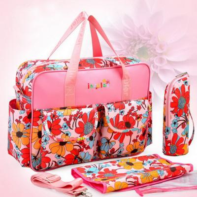 China Printing Set Large Capacity Multifunctional Popular Multifunctional Waterproof Travel Purpose Customized Cross - Body Messenger Packing Diaper Bags for sale