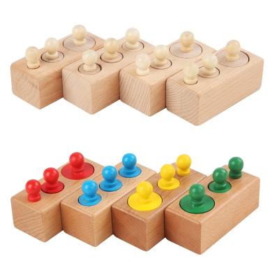 China Wooden Early Education Miniature Size Montessori Cylinder Toys Matching Games Set For Children for sale