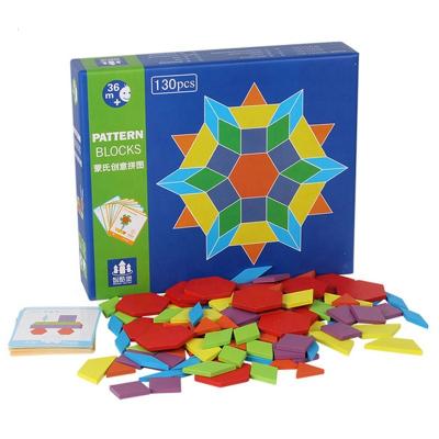 China 130 PCS Wooden Jigsaw Puzzle Games Montessori Children Educational Toys For Kids Puzzle Learning Wooden Developing Toys for sale