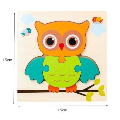 China Toy Selling Cartoon Wooden 3D Animal Puzzles Montessori Game Toys Wooden Puzzles For Kids Early Education Jigsaw Toys for sale