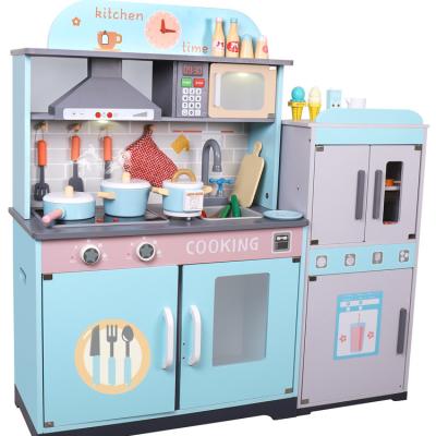 China Play House Toy Kids Cooking Refrigerator Game 88 Pcs Appliances European Online Shopping Baby Gourmet Furniture Cooking Kitchen Set Toys for sale