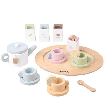 China Wooden play house simulation food snack party children's game dessert set combination children's kitchen toy for sale