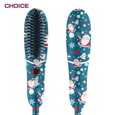 China Mini Professional Fast Heating Ceramic Straight Hair Outdoor Flat Comb Iron Electric Brush Hair Straightener for sale