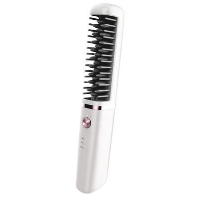 China Electric Cordless Cordless Comb Logo Curly Hair Brush Custom Travel Iron Hair Straightener 30W Rechargeable Waterproof for sale