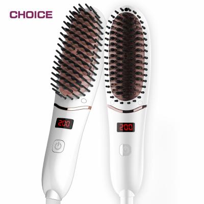 China 2020 Nondisposable Newest LCD Display Beard Shaping Styler Tool Men's Mini Electric Ceramic Brush Hair Straightener for sale