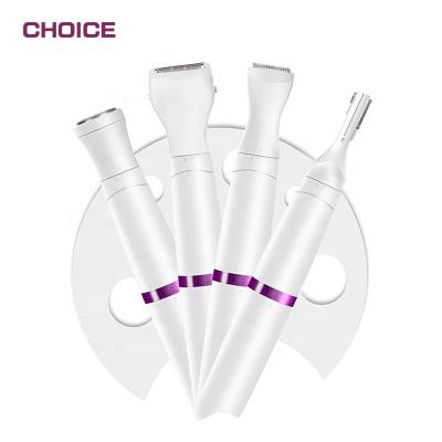 China Hot Selling Painless Hair Removal CHOICE 4 in 1 Women's Facial Painless Electric Hair Remover for sale