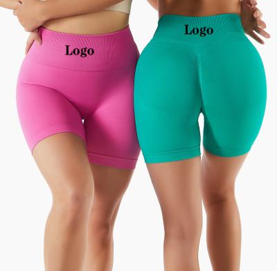 China 2023 Summer Sports Antibacterial Seamless Shorts For Women Yoga High Waist Shorts Gym Workout Equipment Fitness Running Belly for sale