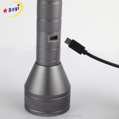 China Convenient Aluminum Waterproof USB Rechargeable Led Flash Torch Light With CE For Outdoor for sale