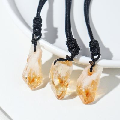 China Other Wholesale High quality Citrine Pendant Necklace Citrine Crystal Necklace Natural Citrine Necklace for Gift for sale