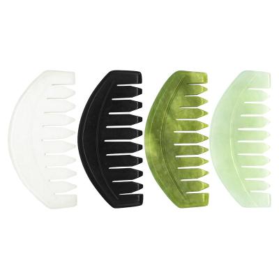 China Head Chinese Xiuyan Jade Hair Comb Scraping Massage Tool Xiuyan Jade Scalp Gua Sha Comb Guasha Comb for your Scalp for sale