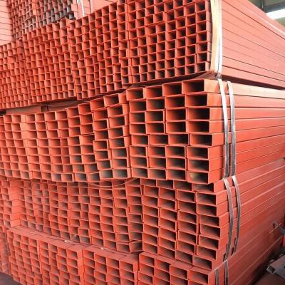 China Structural Pipe MS Section 30x30 Hollow Thin Wall Galvanized Square Black Rectangular Steel Tube Structure Red Painted Square Tube for sale