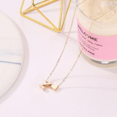 China CLASSIC Gold Plated Jewelry Letter A to Z Necklaces Women Jewelry Heart Shape Choker Necklace for sale