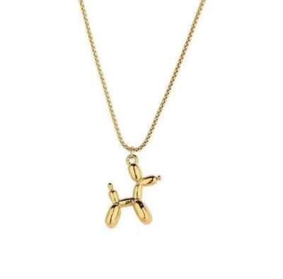 China Hiphop Gold Plated Jewelry Stainless Steel Necklace Women Jewelry Number Seven Gold Dogs Pendant Necklace for Women and Girls for sale