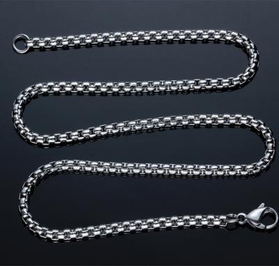 China Hiphop 316L Stainless Steel Box Chains Necklaces Set Jewelry Making Chains for sale