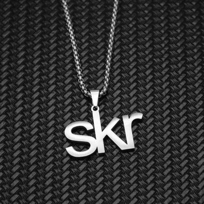 China Hiphop Letter SKR Hiphop Necklaces Metal Stainless Steel Necklaces Zinc Alloy Pendant Jewelry for sale