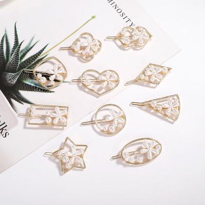 China ALLOY Gold Bobby Pin Small Metal Pear Hair Clip Hair Accessories Korean Korean Hair Clips Hair Clips Support Head Clip for sale