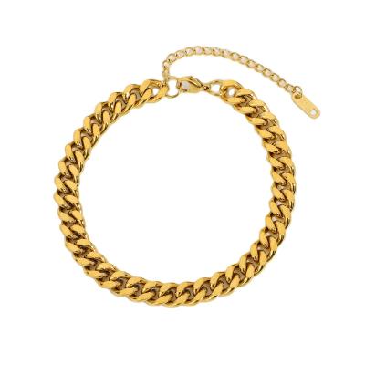 China FASHIONABLE 18K Gold Plated Cuba Anklets Foot Chain Jewelry Customize Stainless Steel Anklets for sale