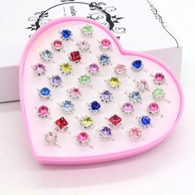 China FASHIONABLE Cartoon Gift Plastic Cute Rings For Girls Kids Crystal Zircon Ring Jewelry For Kids Gift for sale