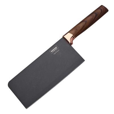 China Hot Selling Viable 7 Inch Chinese Wooden Grain Stainless Steel Kitchen Cleaver Knife Cutting Vegetable Meat Cleaver for sale