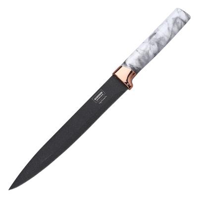 China Durable Black Stainless Steel Meat Cleaver Slicing Knife PP Handle Marbled Kitchen Knives for sale