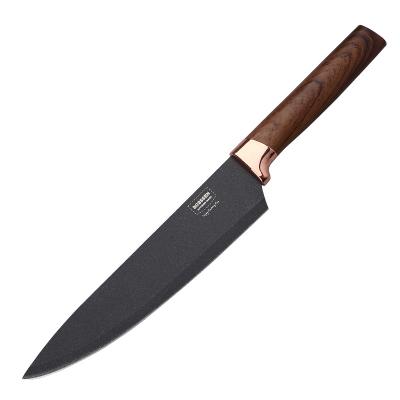 China Sustainable Chef Knife 8 Inch Cooking Knife Wood Grain Handle Carbon Stainless Steel Kitchen Knife for sale