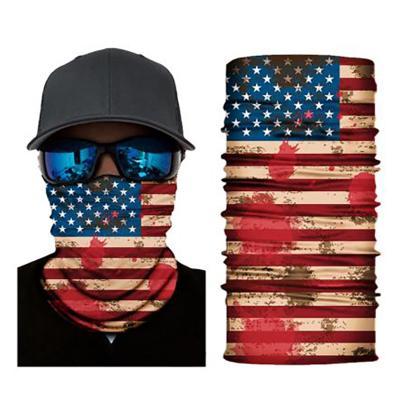 China Outdoor Custom Cheap Printing Paisley Seamless Recycling Activities American National Flag Bandana Head Scarf for sale