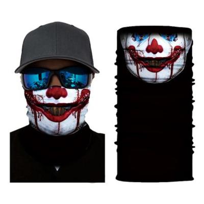 China Luxury Soft Long Size Outdoor Activities Skull Seamless Ghost Camouflage Print Joker Head Bandana for sale