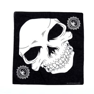 China Free Sample Fashion Large Soft Skull Square Cotton Bandana Scarf for sale