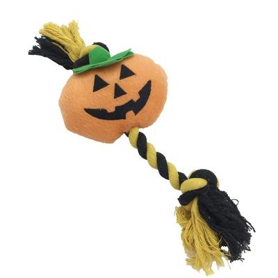 China Halloween Viable Hot Sale Dog Toy Pumpkin Shape Pet Toy Plush Chew Squeaky Toy for sale