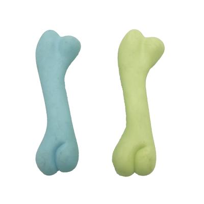 China Bone Shape Dog Toy Natural Soft Rubber Bite Resistance Viable Rubber Dog Toys For Puppies for sale